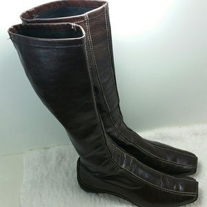 Paul Green Tall Brown Boots Size 7.5 Stitching